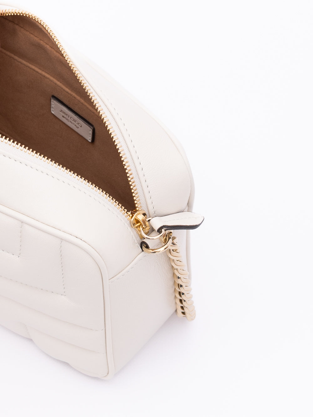White Leather Avenue Camera Crossbody Bag Jimmy Choo