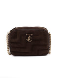 Brown Suede Avenue Camera Crossbody Bag Jimmy Choo