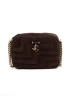 Brown Suede Avenue Camera Crossbody Bag Jimmy Choo