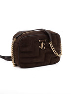 Brown Suede Avenue Camera Crossbody Bag Jimmy Choo