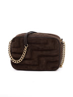 Brown Suede Avenue Camera Crossbody Bag Jimmy Choo