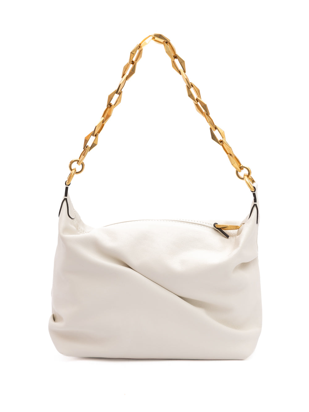 White Diamond Hobo Leather Shoulder Bag Jimmy Choo