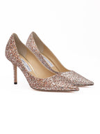 Rose Coarse Glitter Love 85 Pumps Jimmy Choo