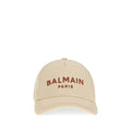 Beige Cotton Cap (Baseball Hat) Balmain