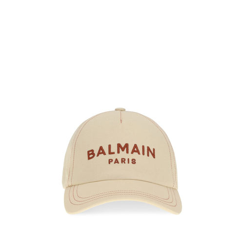 Beige Cotton Cap (Baseball Hat) Balmain