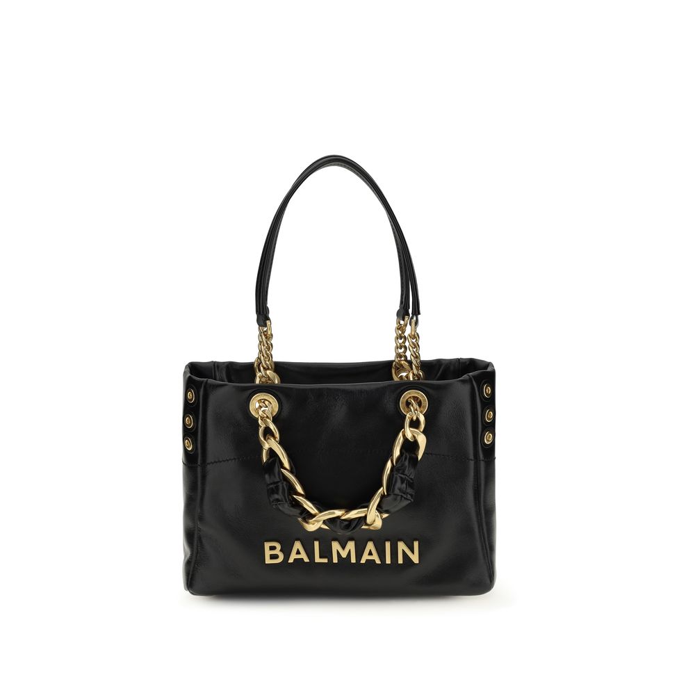 Black Calf Leather Bos Taurus Shoulder Bag Balmain
