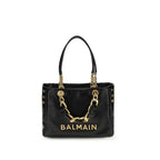 Black Calf Leather Bos Taurus Shoulder Bag Balmain