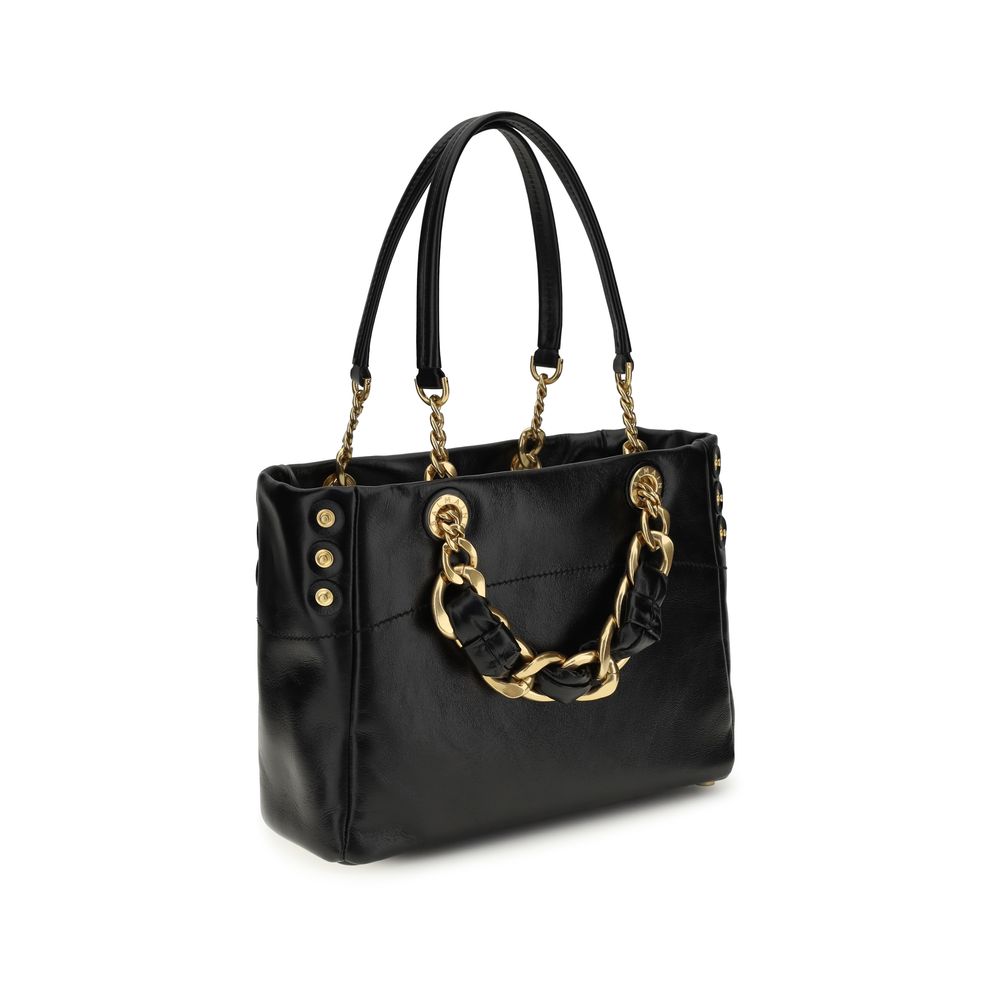 Black Calf Leather Bos Taurus Shoulder Bag Balmain