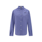 Blue Cotton Pattern Shirt Miu Miu