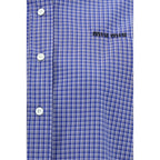 Blue Cotton Pattern Shirt Miu Miu