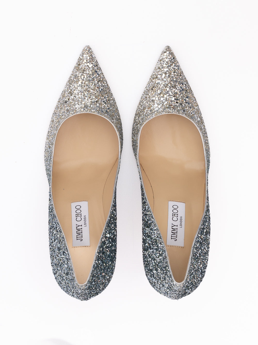 Silver Coarse Glitter Degrade Agnes Pumps Jimmy Choo