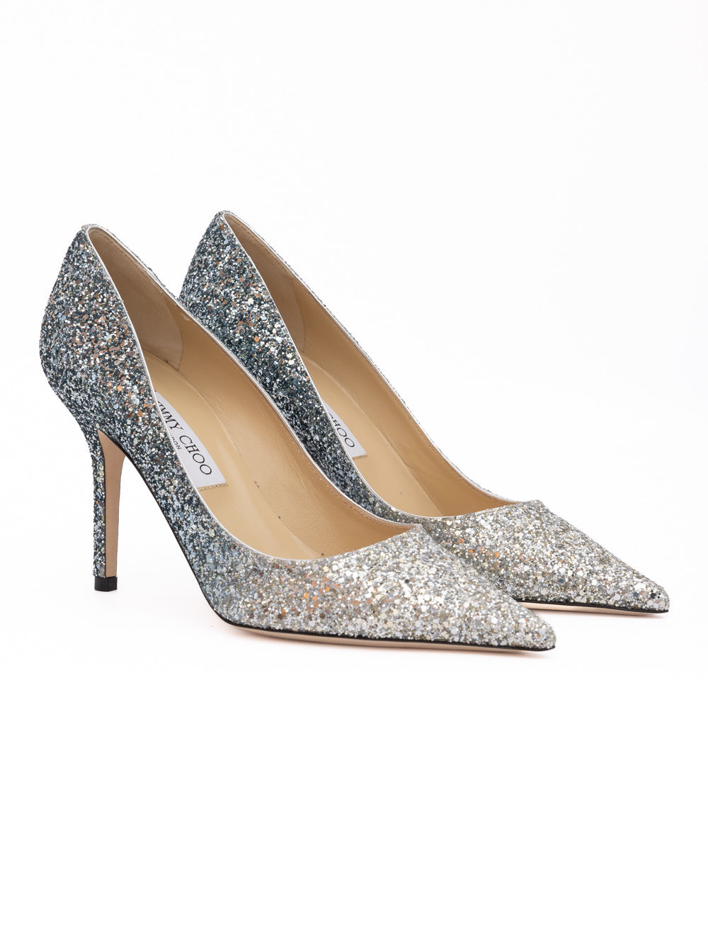 Silver Coarse Glitter Degrade Agnes Pumps Jimmy Choo