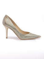 Gold Glitter Fabric Agnes Pumps Jimmy Choo