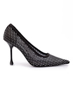 Black Mesh Satin Crystal Ixia 95 Pumps Jimmy Choo