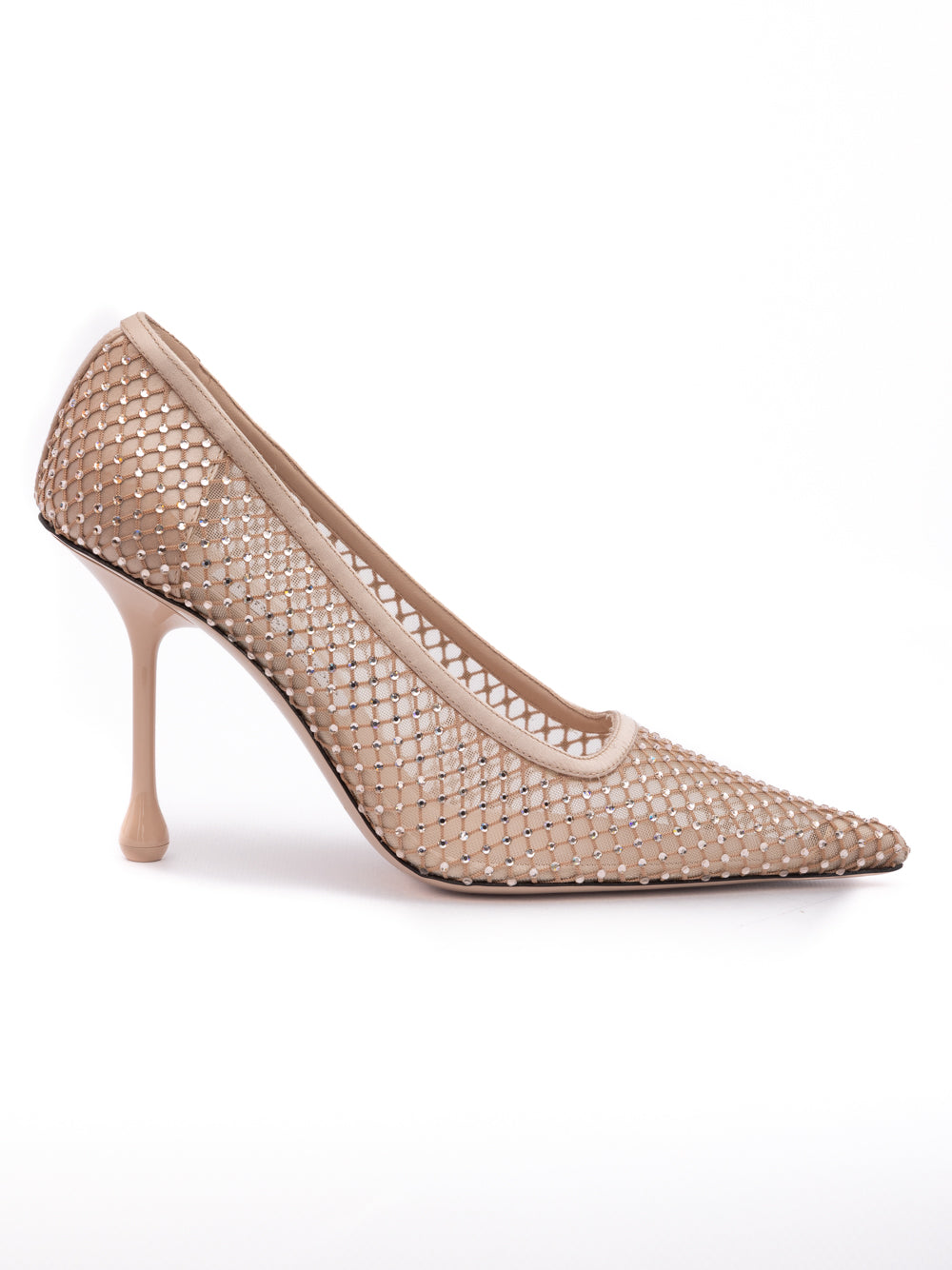 Powder Pink Mesh Satin Crystal Ixia 95 Pumps Jimmy Choo
