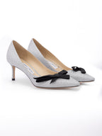 Silver Fine Glitter Fabric Romy 60 Pumps Jimmy Choo