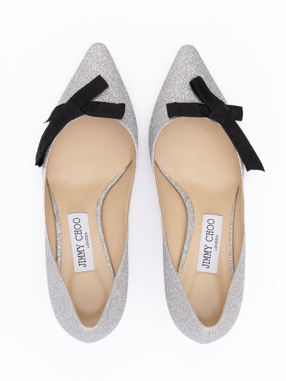 Silver Fine Glitter Fabric Romy 60 Pumps Jimmy Choo