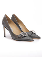 Storm Grey Patent Leather Chery 85 Pumps Jimmy Choo