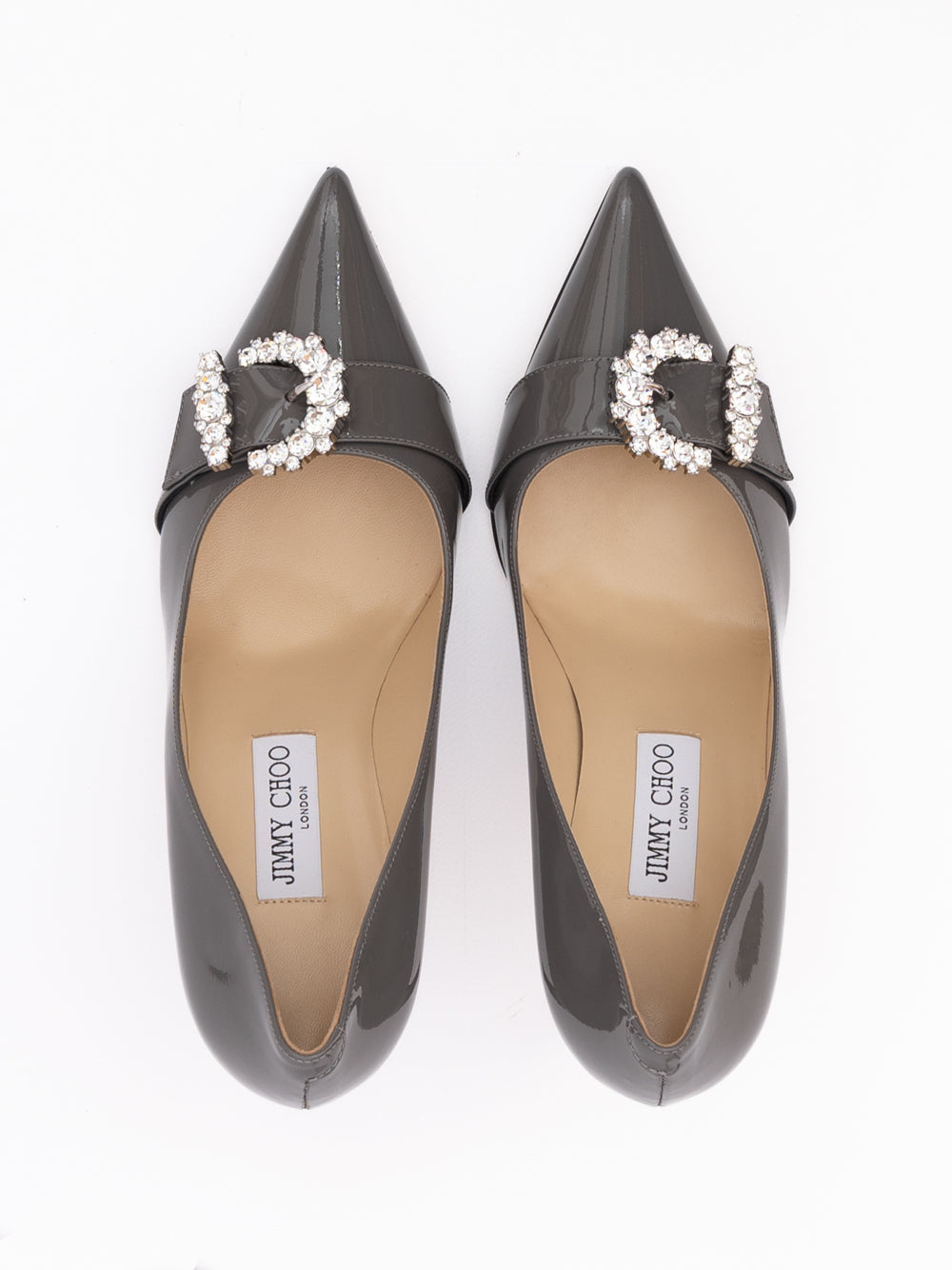 Storm Grey Patent Leather Chery 85 Pumps Jimmy Choo