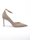 Taupe Grey Calf Leather Leona 85 Pumps Jimmy Choo