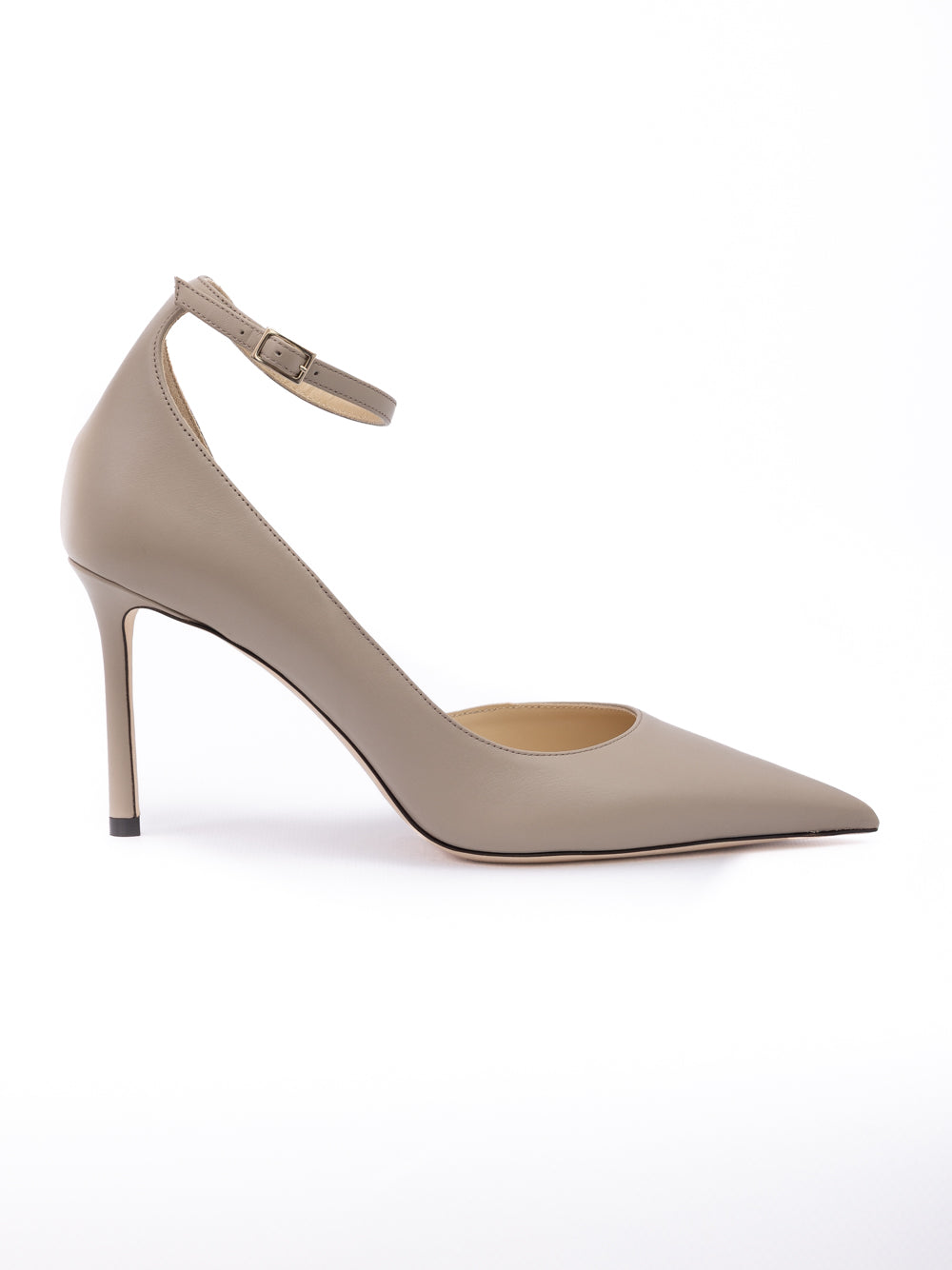 Taupe Grey Calf Leather Leona 85 Pumps Jimmy Choo