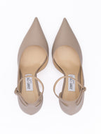 Taupe Grey Calf Leather Leona 85 Pumps Jimmy Choo