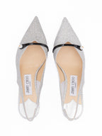 Silver Fine Glitter Amita 45 Slingback Pumps Jimmy Choo