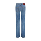 Blue Cotton Flared Jeans Gucci