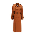 Brown Cotton Trench Coat Saint Laurent
