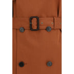 Brown Cotton Trench Coat Saint Laurent