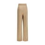 Beige Silk Dress Pants Valentino