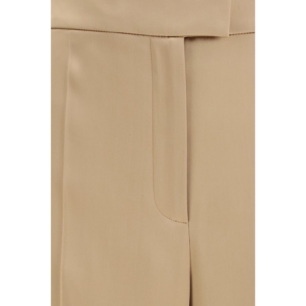 Beige Silk Dress Pants Valentino