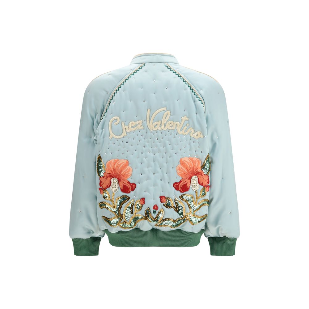 Blue Silk Bomber Valentino