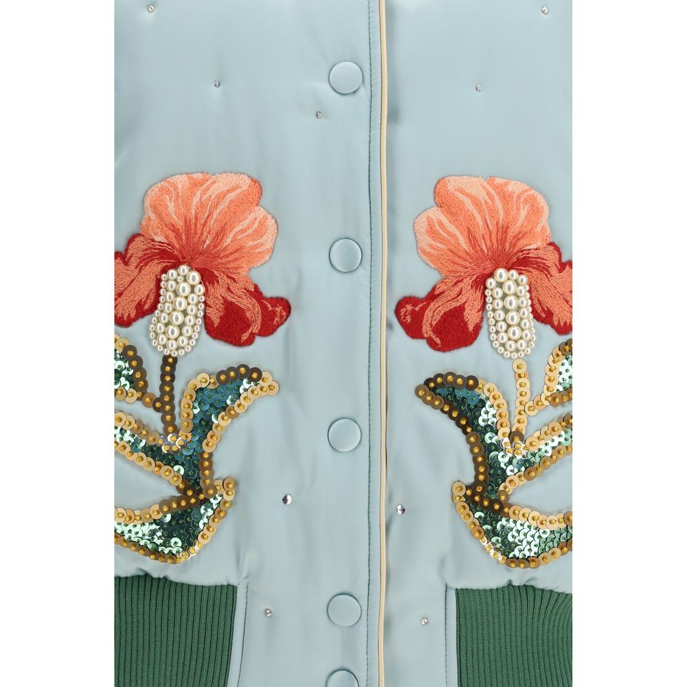 Blue Silk Bomber Valentino