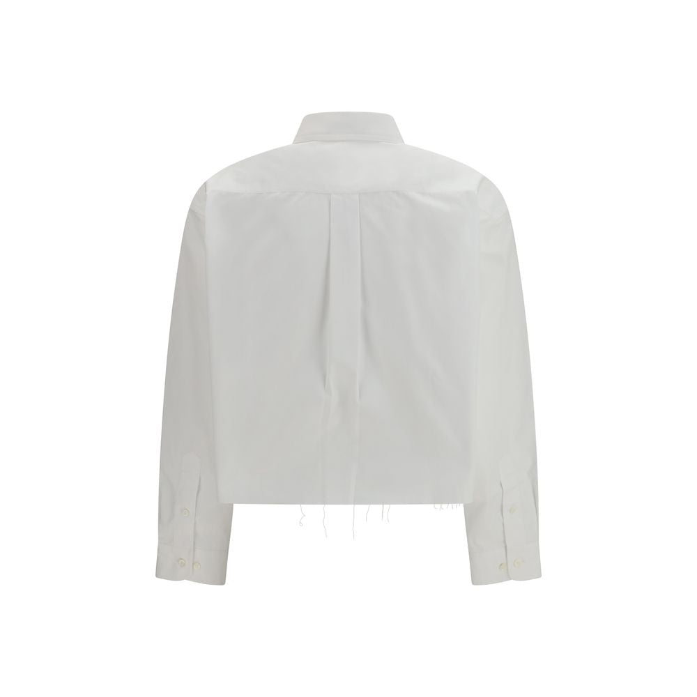 White Cotton Dress Shirt Miu Miu
