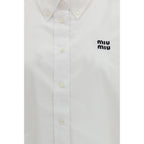 White Cotton Dress Shirt Miu Miu