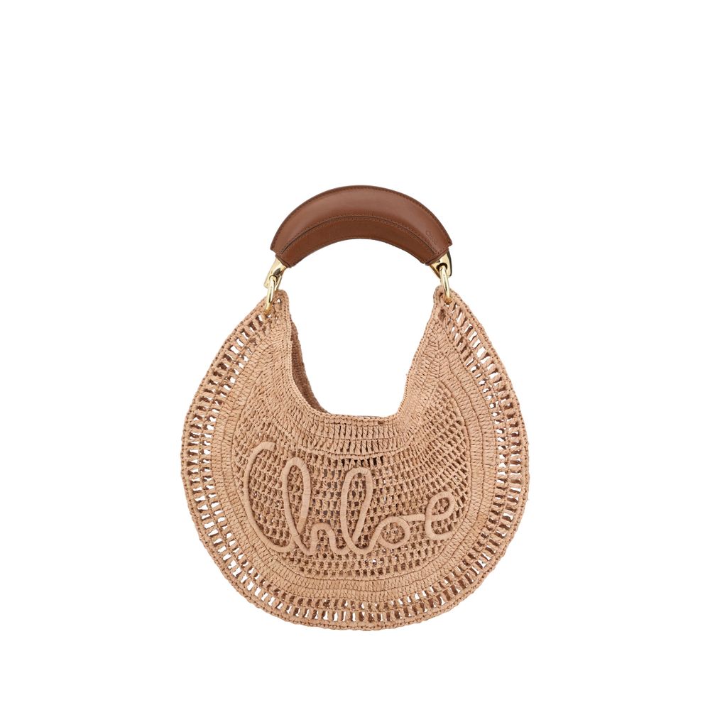 Beige Raffia Shoulder Bag Chloé