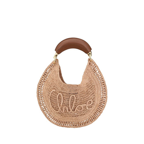 Beige Raffia Shoulder Bag Chloé