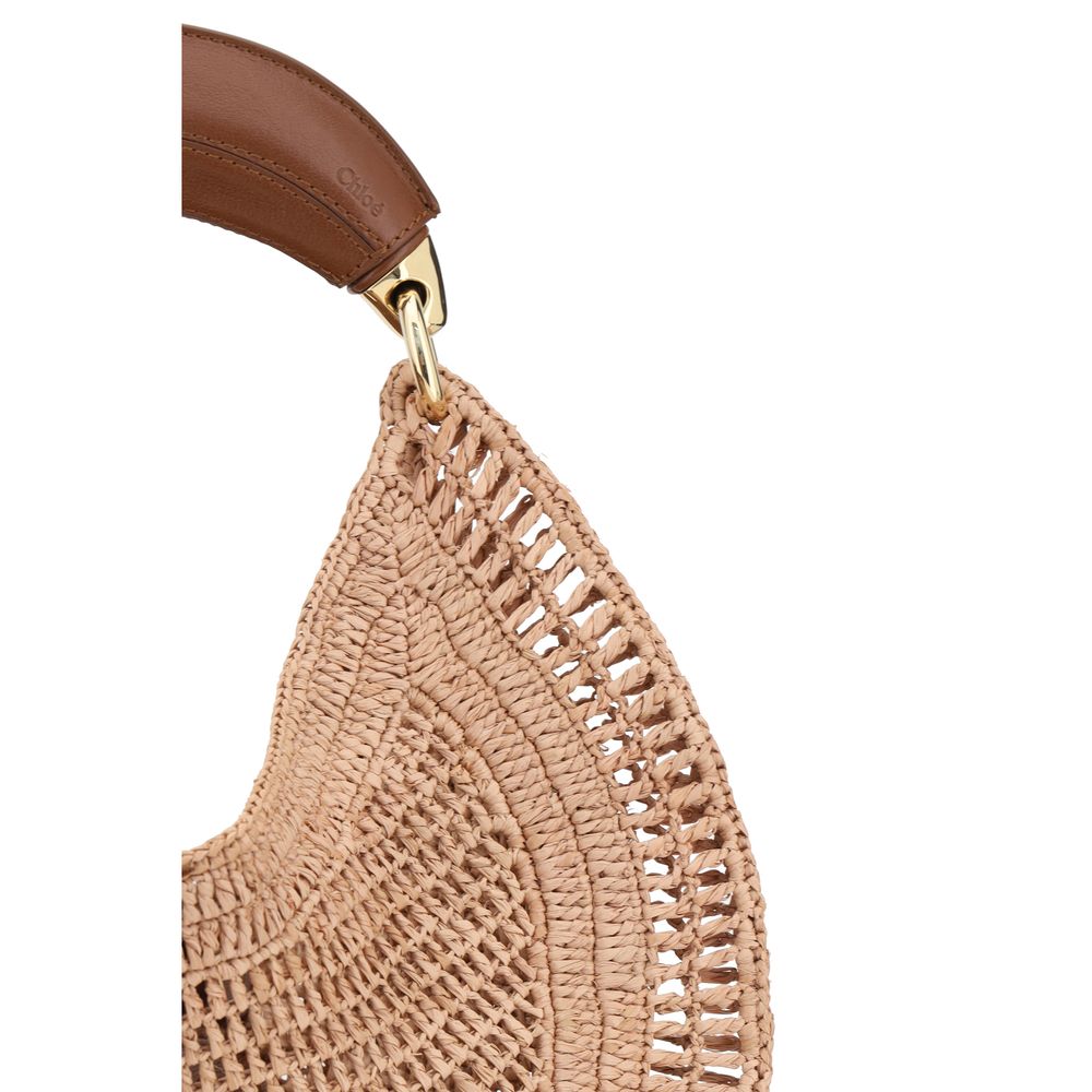 Beige Raffia Shoulder Bag Chloé