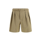 Beige Cotton Bermuda Shorts Saint Laurent