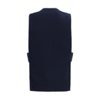 Blue Cashmere Sleeveles Sweater Miu Miu