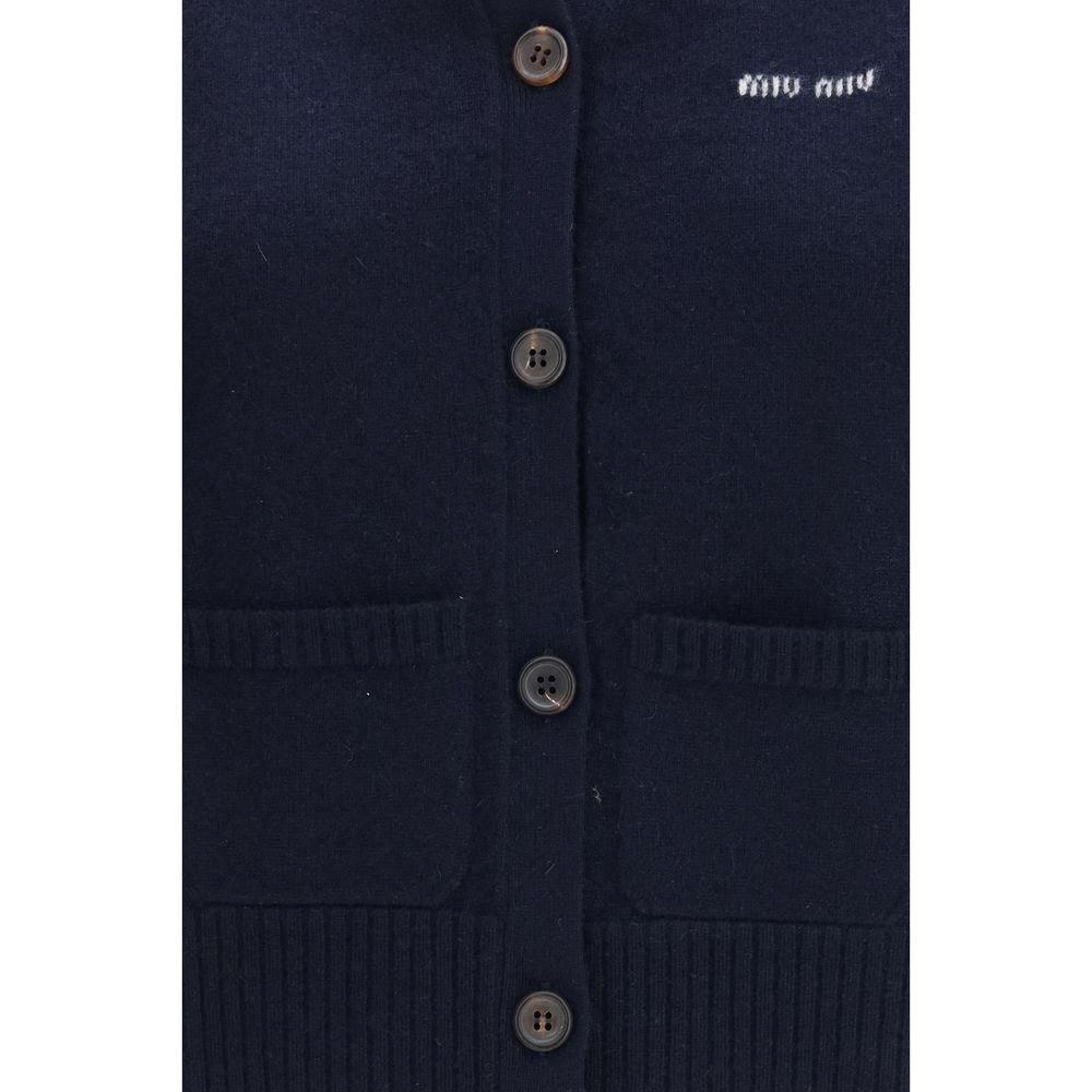 Blue Cashmere Sleeveles Sweater Miu Miu