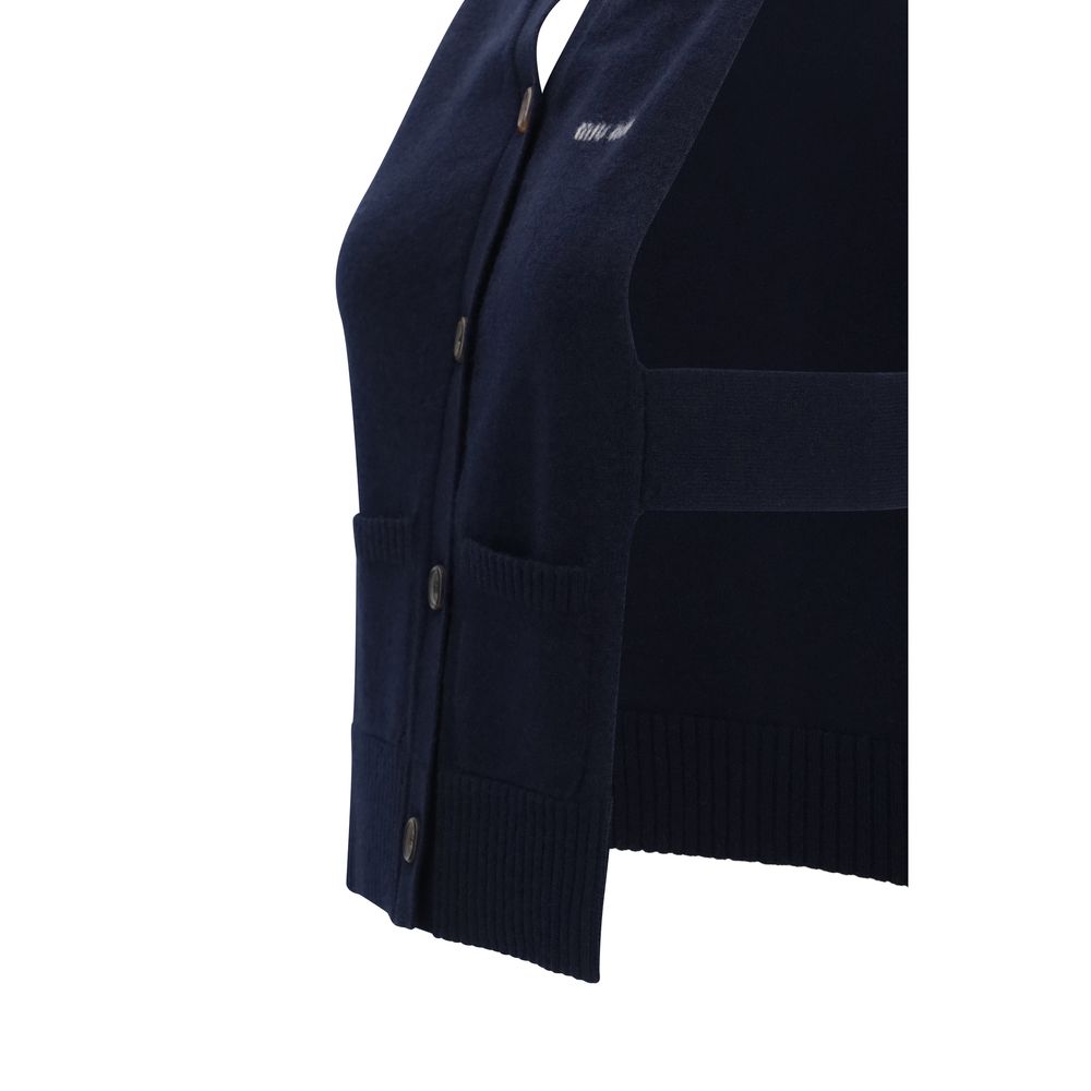 Blue Cashmere Sleeveles Sweater Miu Miu