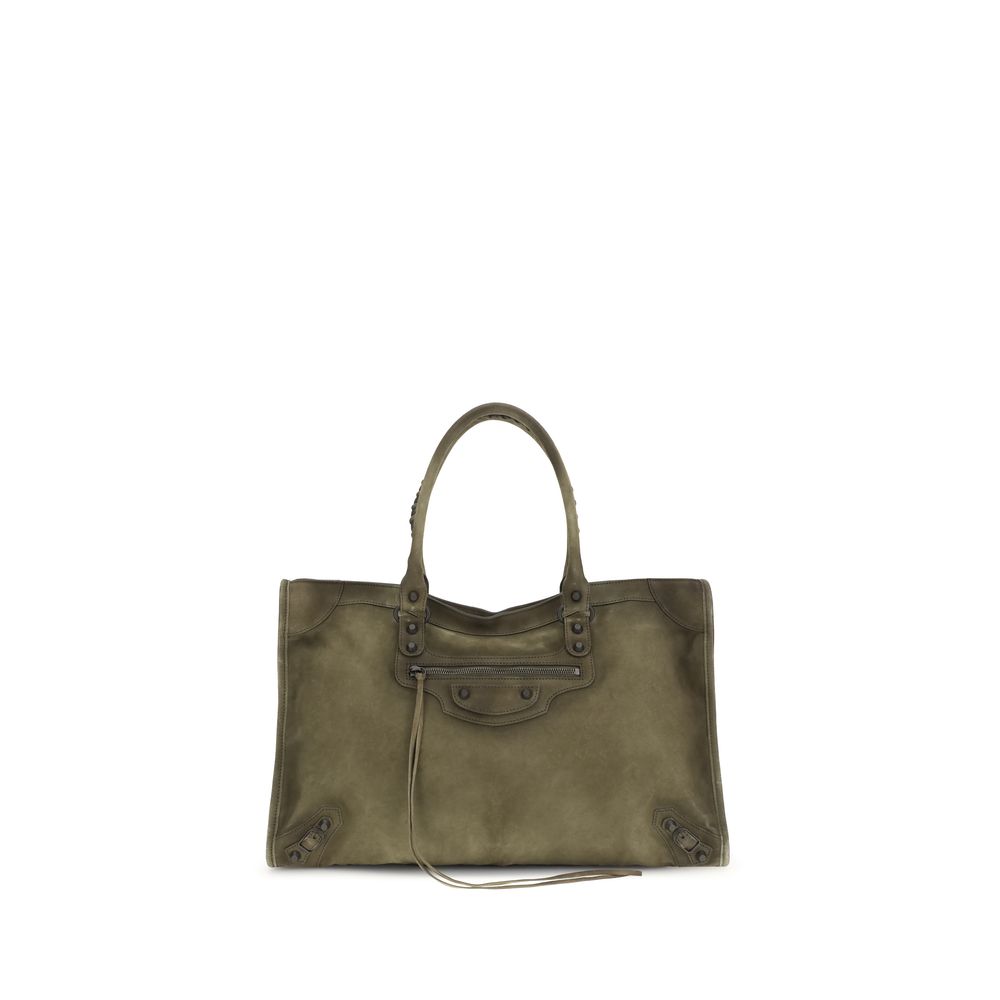 Bicolor Calf Leather Bos Taurus Shoulder Bag Balenciaga