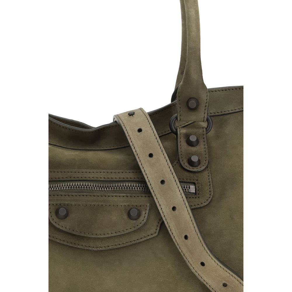Bicolor Calf Leather Bos Taurus Shoulder Bag Balenciaga