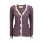 Purple Viscose Cardigan Valentino