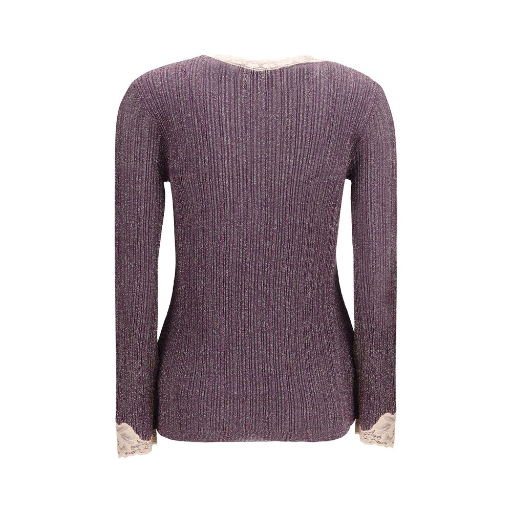Purple Viscose Cardigan Valentino