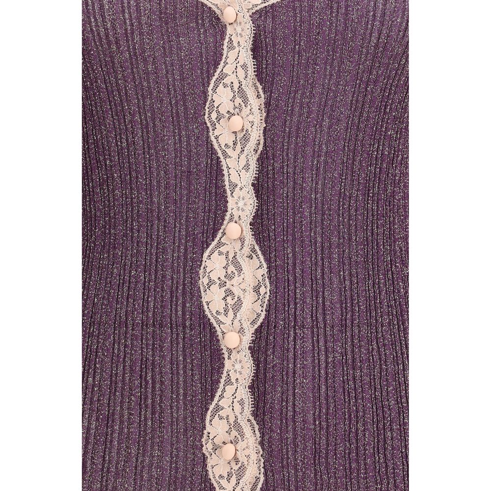 Purple Viscose Cardigan Valentino
