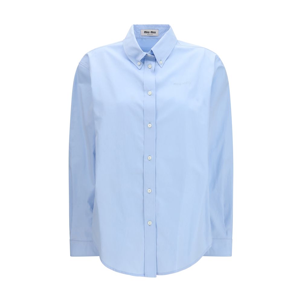Blue Cotton Shirt Miu Miu
