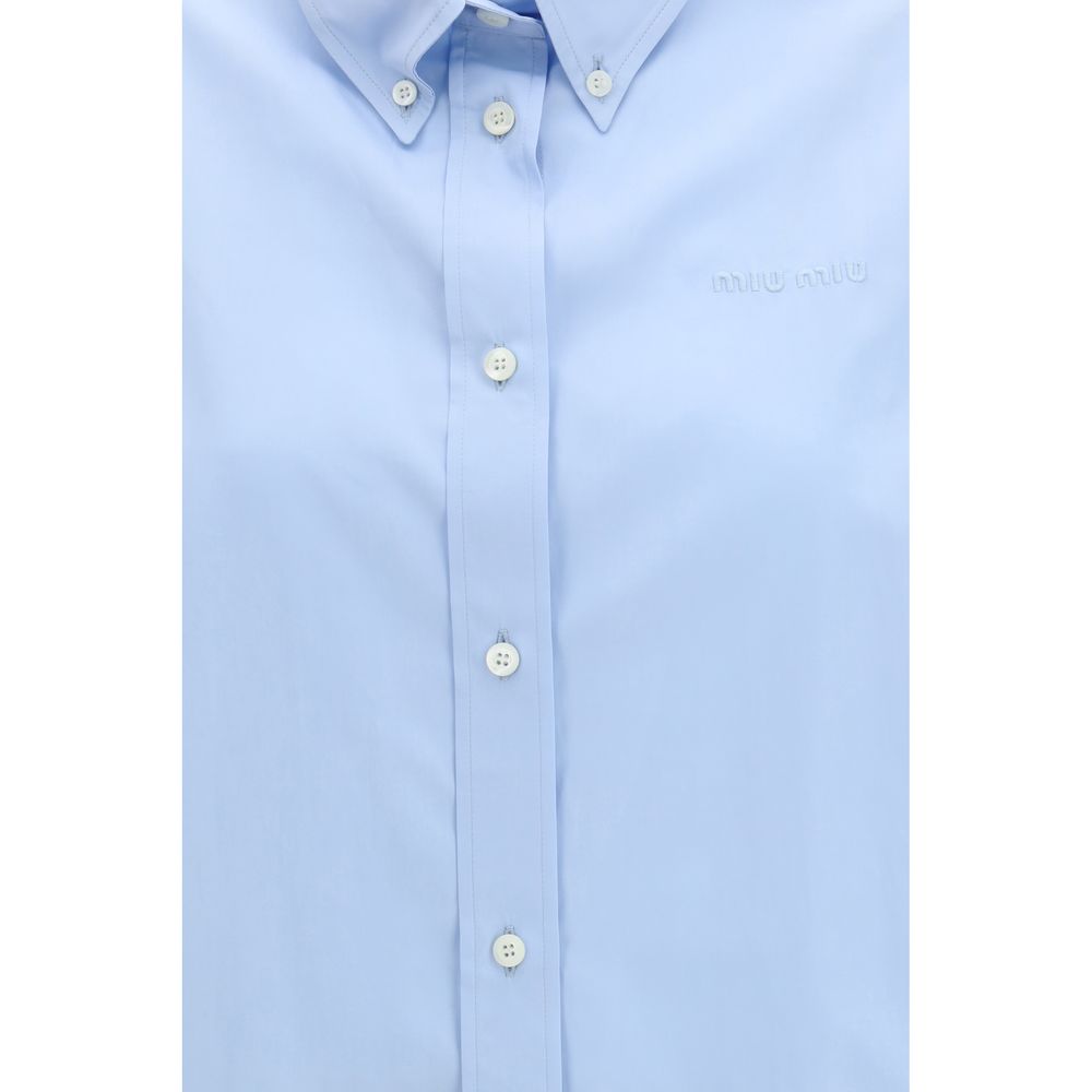 Blue Cotton Shirt Miu Miu